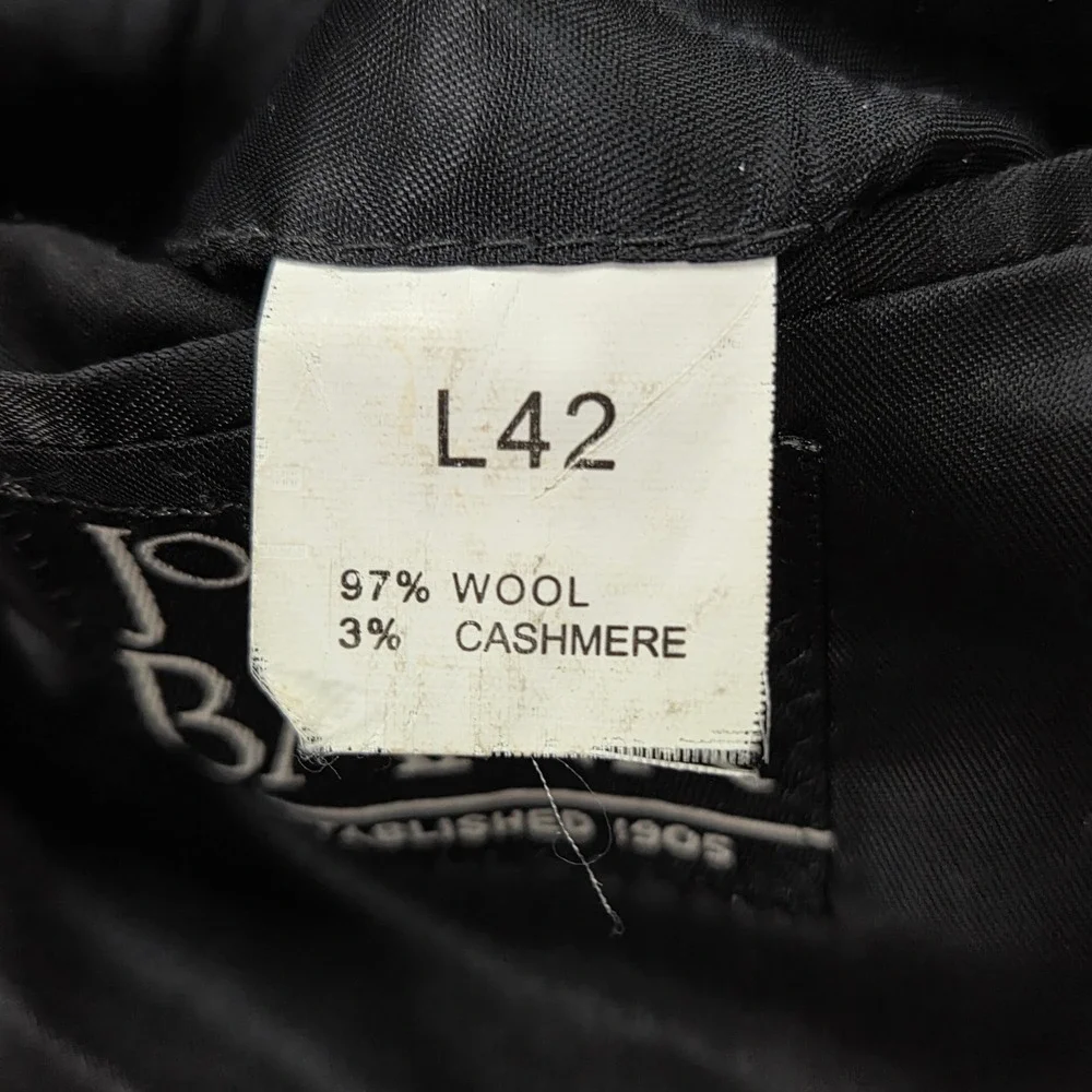 Jos A Bank 42L Mens Gray‎ Wool Cashmere Two Button Blazer Jacket